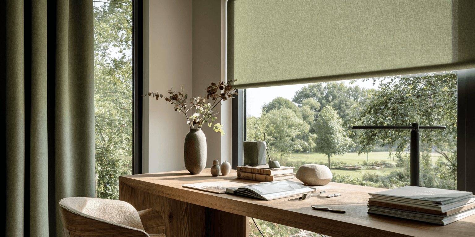 Groene rolgordijnen: natuurlijke rust en karakter voor ieder interieur Groene rolgordijnen: natuurlijke rust en karakter voor ieder interieur