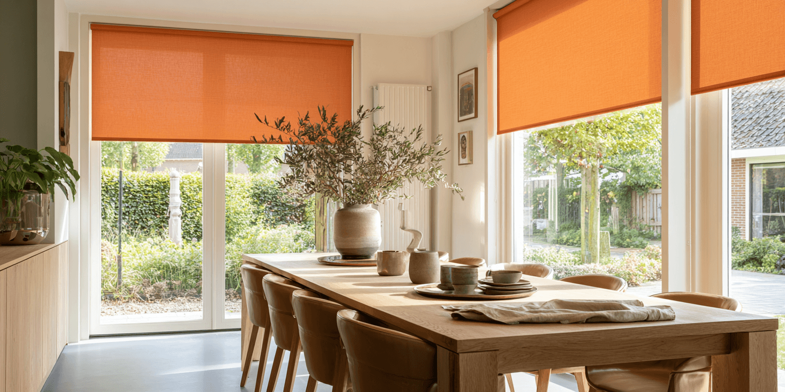 Oranje rolgordijnen Oranje rolgordijnen