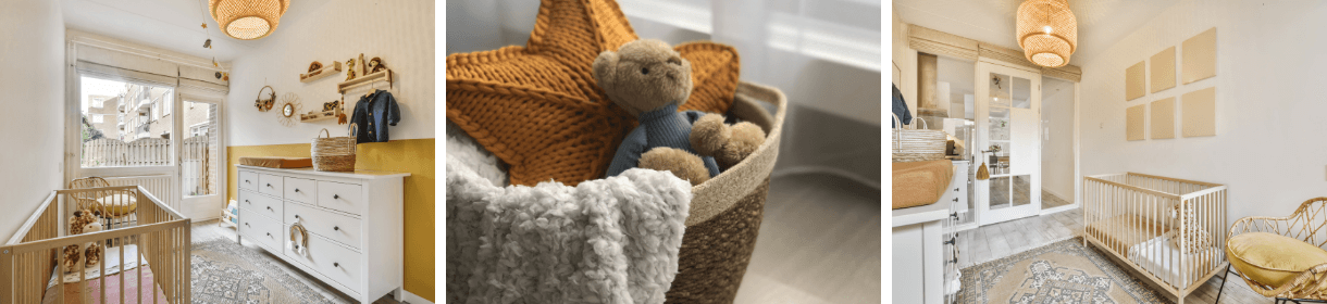Babykamer vouwgordijnen
