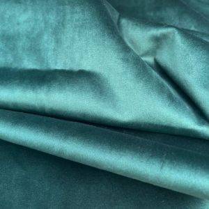 zeegroen velours vouwgordijn 